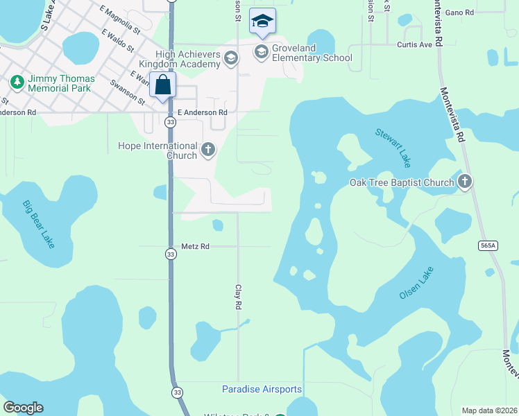 map of restaurants, bars, coffee shops, grocery stores, and more near 6480 Domenico Court in Groveland