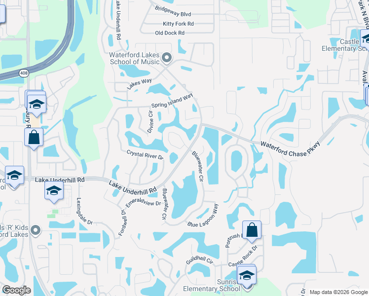 map of restaurants, bars, coffee shops, grocery stores, and more near 675 Lakehaven Circle in Orlando