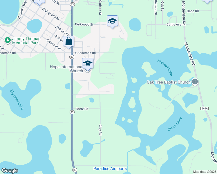 map of restaurants, bars, coffee shops, grocery stores, and more near 6509 Domenico Court in Groveland