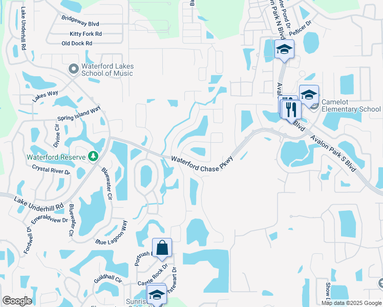map of restaurants, bars, coffee shops, grocery stores, and more near 616 Hardwood Circle in Orlando