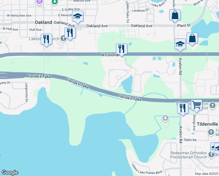map of restaurants, bars, coffee shops, grocery stores, and more near 1526 Scarlet Oak Loop in Winter Garden