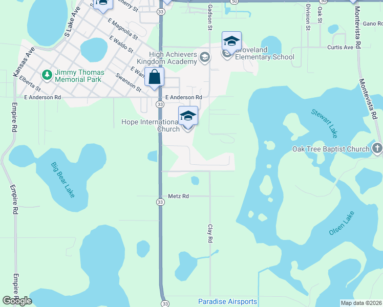 map of restaurants, bars, coffee shops, grocery stores, and more near 6365 Domenico Court in Groveland