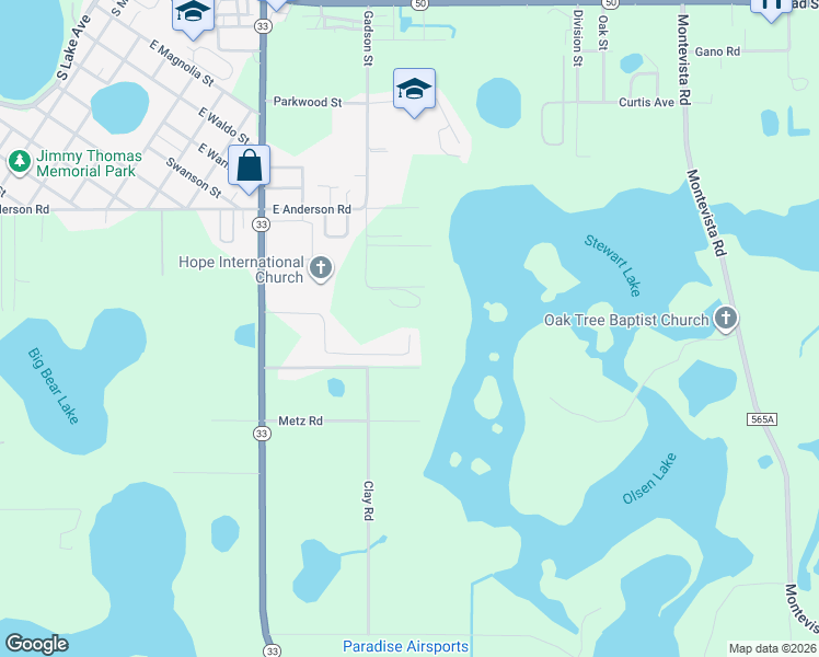 map of restaurants, bars, coffee shops, grocery stores, and more near 6509 Domenico Court in Groveland