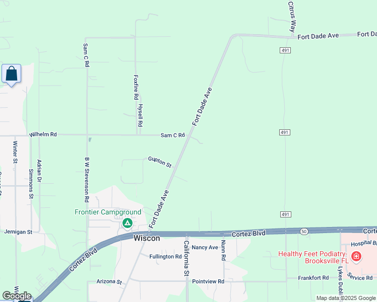 map of restaurants, bars, coffee shops, grocery stores, and more near 8200 Fort Dade Avenue in Brooksville