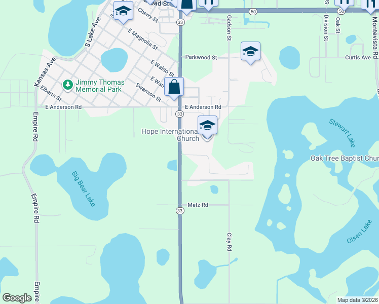 map of restaurants, bars, coffee shops, grocery stores, and more near 6305 Domenico Court in Groveland