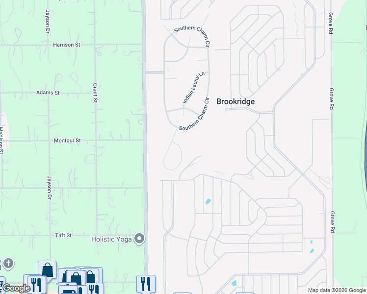 map of restaurants, bars, coffee shops, grocery stores, and more near 8263 Silverbell Loop in Brooksville