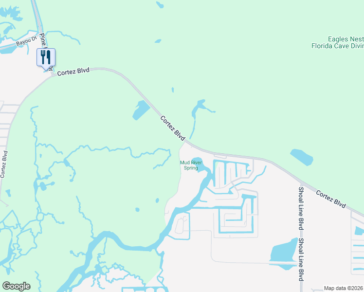 map of restaurants, bars, coffee shops, grocery stores, and more near 8076 Marys Fish Camp Road in Spring Hill