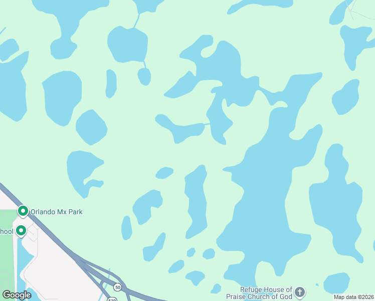 map of restaurants, bars, coffee shops, grocery stores, and more near 20219 Florida 50 in Christmas