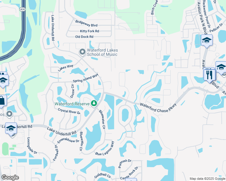 map of restaurants, bars, coffee shops, grocery stores, and more near 917 Rosinia Ct in Orlando