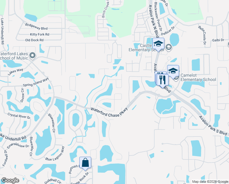 map of restaurants, bars, coffee shops, grocery stores, and more near 14121 Yellow Wood Circle in Orlando