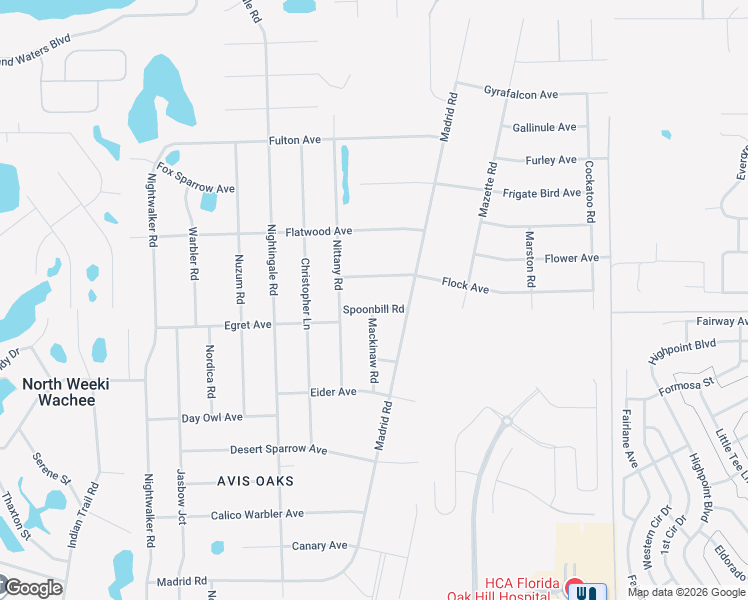 map of restaurants, bars, coffee shops, grocery stores, and more near 8211 Mackinaw Road in Spring Hill