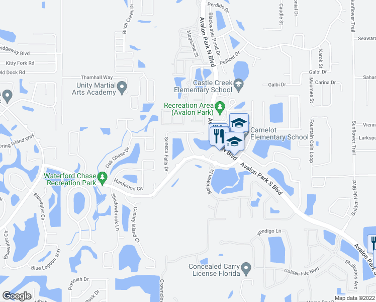 map of restaurants, bars, coffee shops, grocery stores, and more near 1410 Clarks Summit Court in Orlando