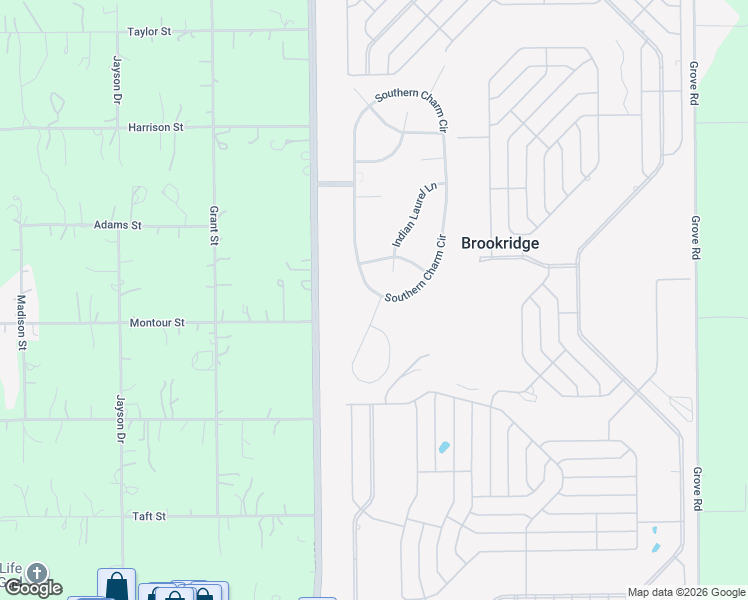 map of restaurants, bars, coffee shops, grocery stores, and more near 9406 Southern Charm Circle in Brooksville