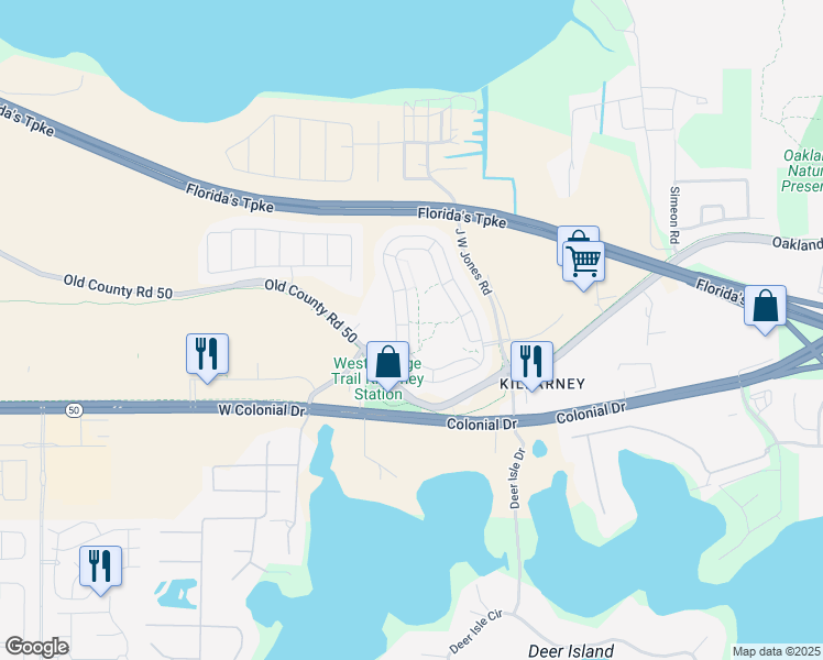 map of restaurants, bars, coffee shops, grocery stores, and more near 1969 White Feather Loop in Oakland