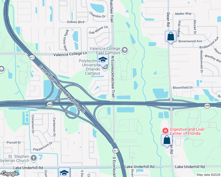 map of restaurants, bars, coffee shops, grocery stores, and more near 9358 Watchet Way in Orlando