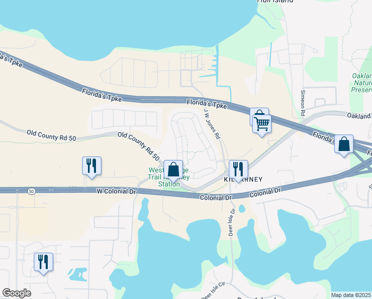 map of restaurants, bars, coffee shops, grocery stores, and more near 1969 White Feather Loop in Oakland