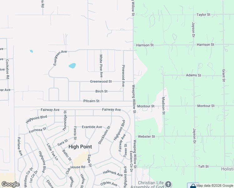 map of restaurants, bars, coffee shops, grocery stores, and more near 12340 Birch Street in Brooksville
