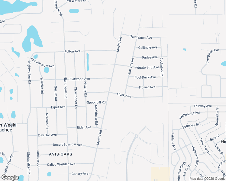 map of restaurants, bars, coffee shops, grocery stores, and more near 11119 Flock Avenue in Brooksville