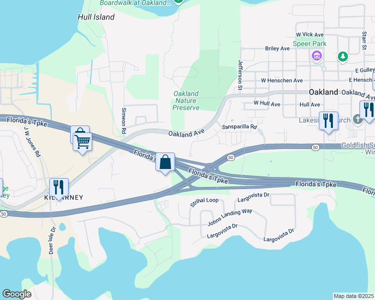 map of restaurants, bars, coffee shops, grocery stores, and more near 2689 Bobcat Chase Boulevard in Oakland