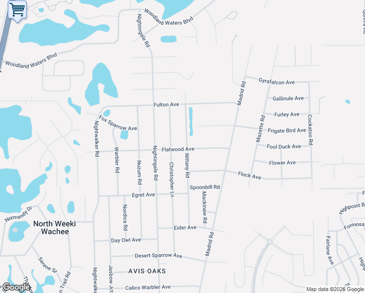 map of restaurants, bars, coffee shops, grocery stores, and more near 10494 Flatwood Avenue in Brooksville