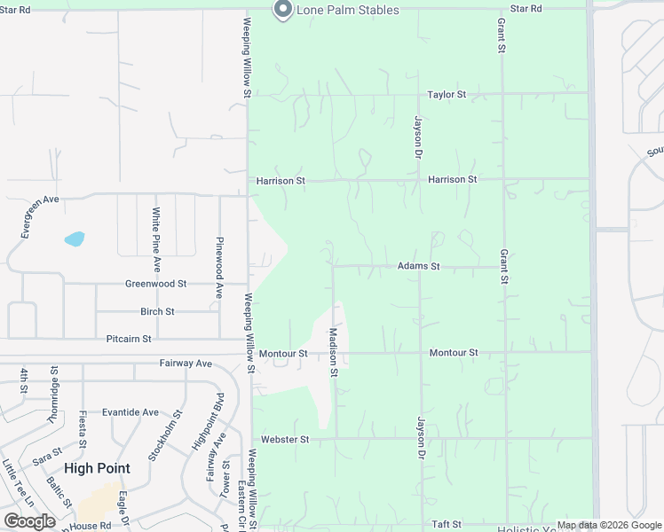 map of restaurants, bars, coffee shops, grocery stores, and more near Madison Street in High Point