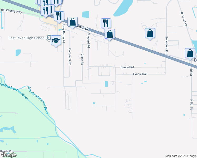 map of restaurants, bars, coffee shops, grocery stores, and more near 316 Alison Daphne Circle in Orlando