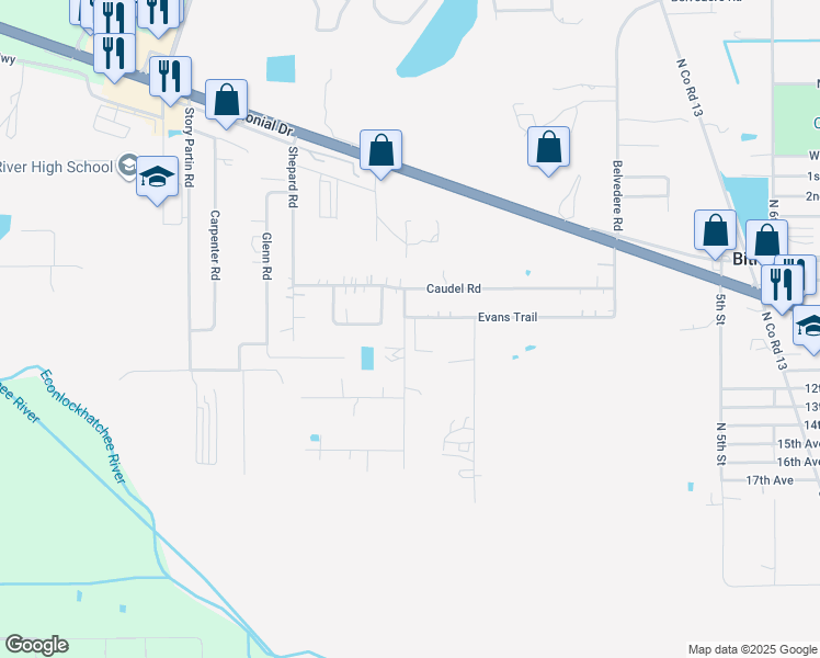 map of restaurants, bars, coffee shops, grocery stores, and more near 330 Holiday Acres Drive in Orlando