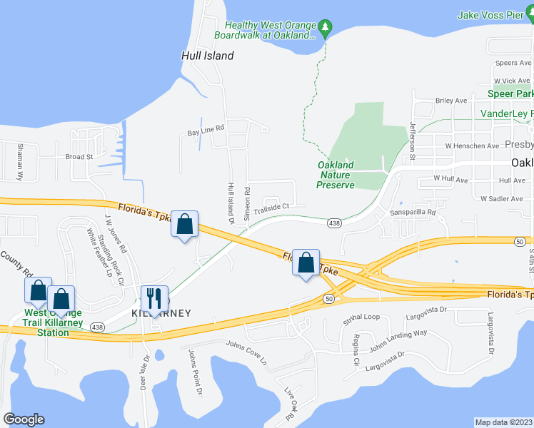 map of restaurants, bars, coffee shops, grocery stores, and more near 1190 Trailside Court in Oakland