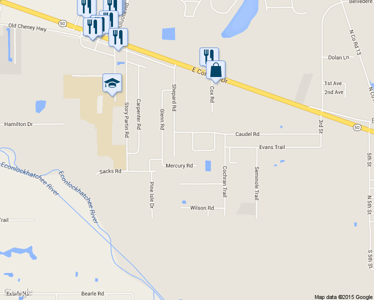 map of restaurants, bars, coffee shops, grocery stores, and more near 316 Alison Daphne Circle in Orlando