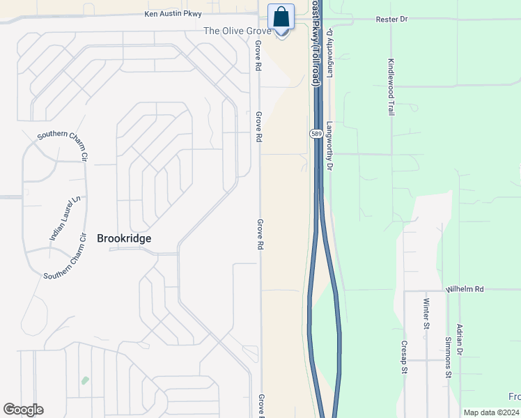 map of restaurants, bars, coffee shops, grocery stores, and more near 8390 Grove Road in Brooksville