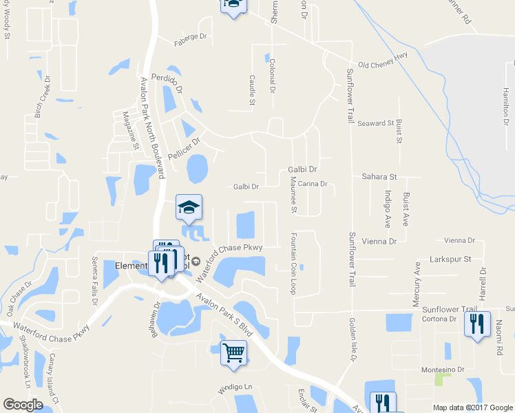 map of restaurants, bars, coffee shops, grocery stores, and more near 830 Clifton Hills Street in Orlando