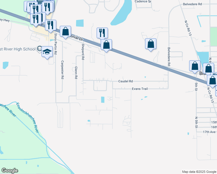 map of restaurants, bars, coffee shops, grocery stores, and more near 349 Alison Daphne Circle in Orlando