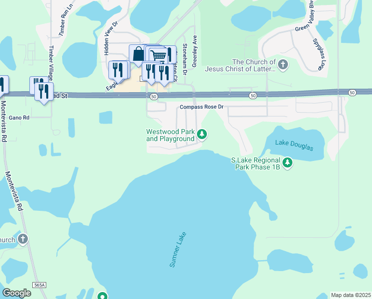 map of restaurants, bars, coffee shops, grocery stores, and more near 534 Lake Sumner Drive in Groveland