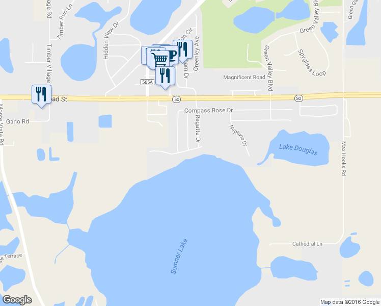map of restaurants, bars, coffee shops, grocery stores, and more near 536 Lake Sumner Drive in Groveland