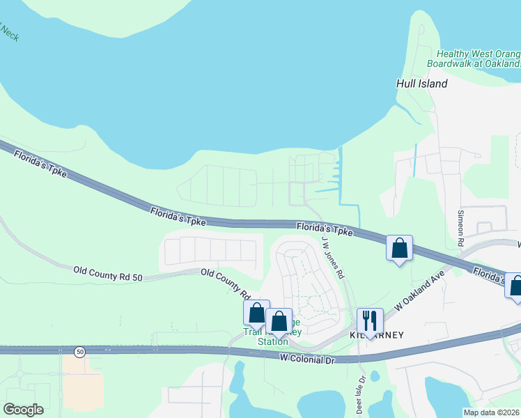 map of restaurants, bars, coffee shops, grocery stores, and more near 636 High Street in Winter Garden