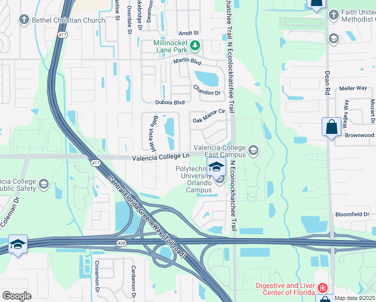 map of restaurants, bars, coffee shops, grocery stores, and more near 800 Maple Forest Drive in Orlando