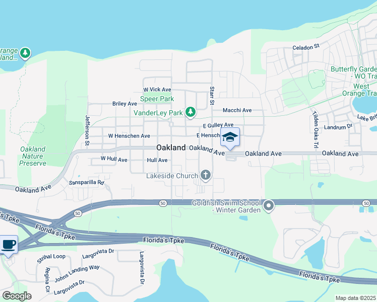 map of restaurants, bars, coffee shops, grocery stores, and more near 31 Oakland Avenue in Oakland