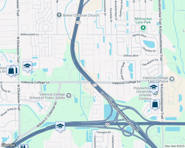 map of restaurants, bars, coffee shops, grocery stores, and more near 813 Don Jean Lane in Orlando