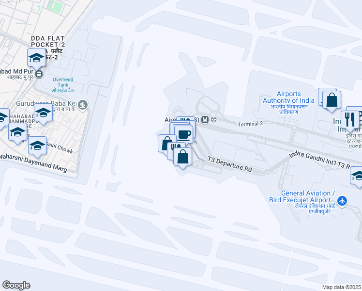 map of restaurants, bars, coffee shops, grocery stores, and more near in Delhi Division