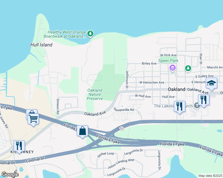 map of restaurants, bars, coffee shops, grocery stores, and more near 608 Oakland Avenue in Oakland