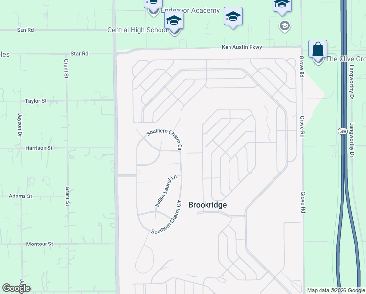 map of restaurants, bars, coffee shops, grocery stores, and more near 8871 Southern Charm Circle in Brooksville