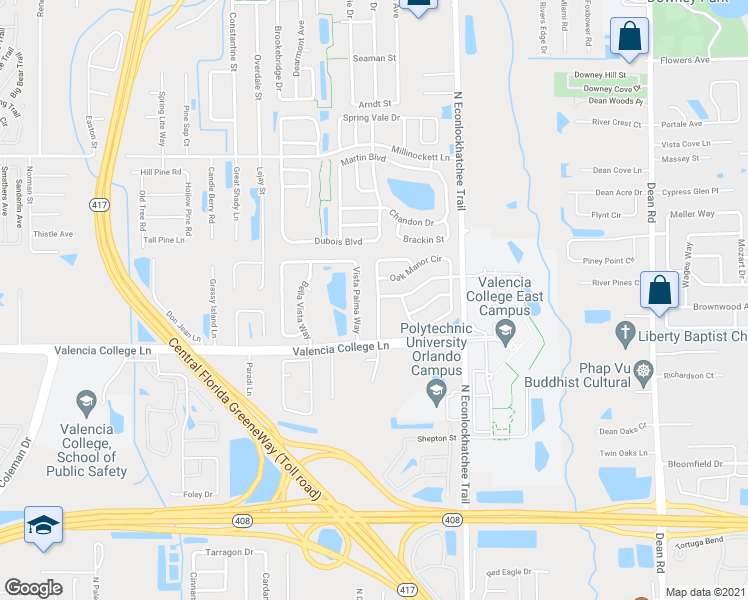 map of restaurants, bars, coffee shops, grocery stores, and more near 854 Maple Forest Drive in Orlando