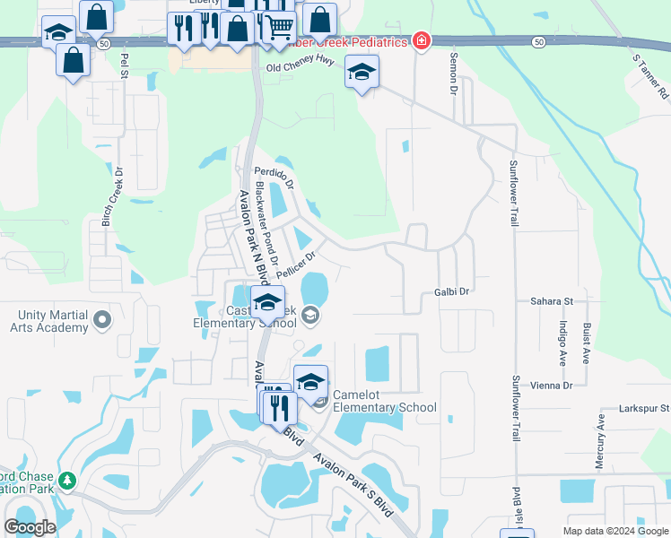 map of restaurants, bars, coffee shops, grocery stores, and more near 1232 Alapaha Lane in Orlando