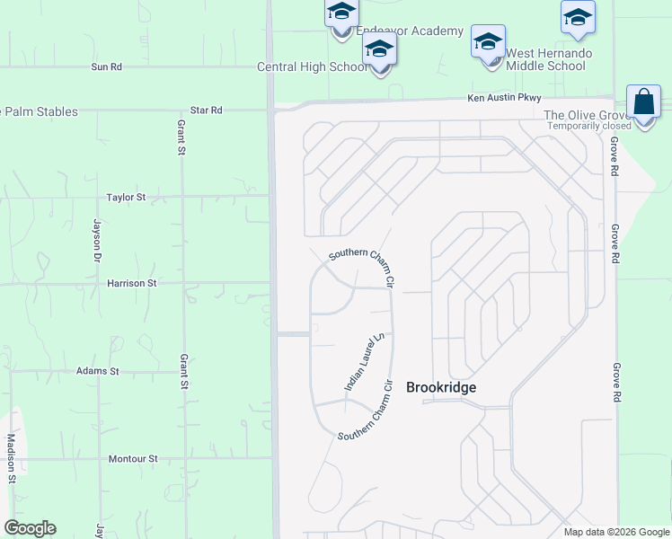 map of restaurants, bars, coffee shops, grocery stores, and more near 14230 Holly Hammock Lane in Brooksville