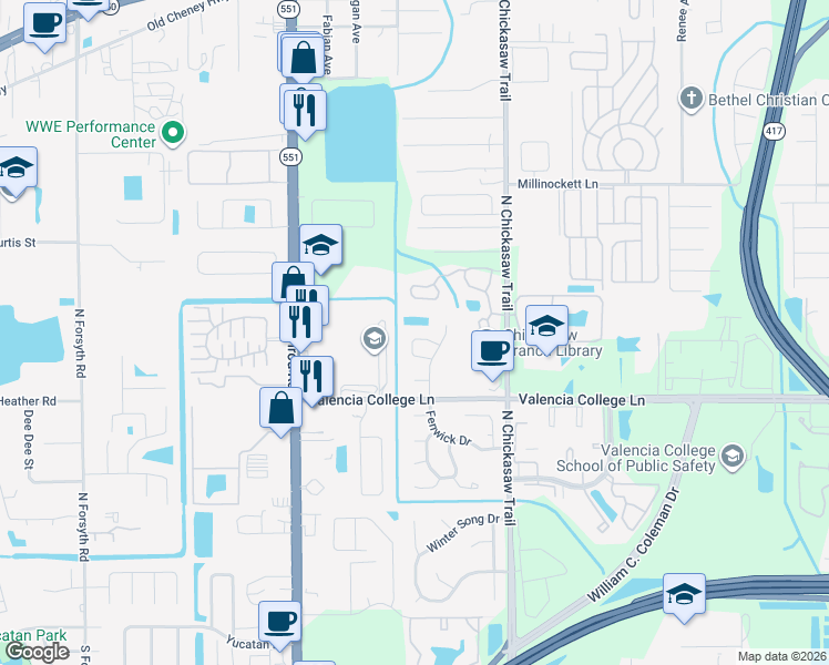 map of restaurants, bars, coffee shops, grocery stores, and more near 7942 Soft Pine Circle in Orlando