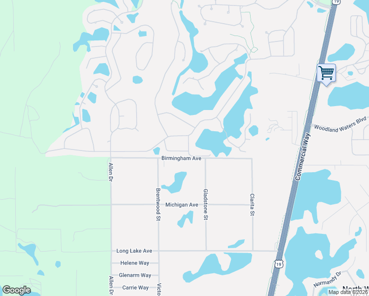 map of restaurants, bars, coffee shops, grocery stores, and more near 9094 Wade Street in Brooksville