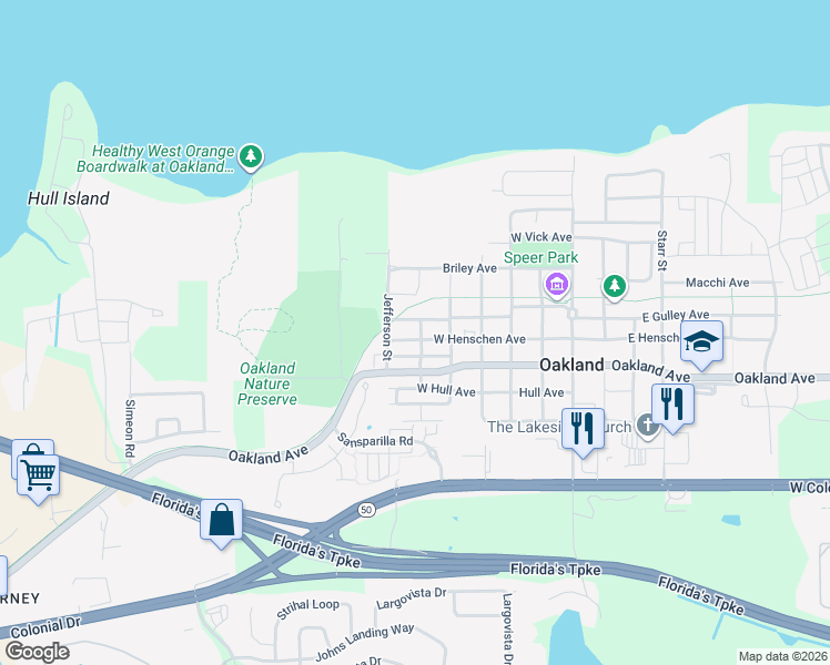 map of restaurants, bars, coffee shops, grocery stores, and more near 550 Jefferson Street in Oakland