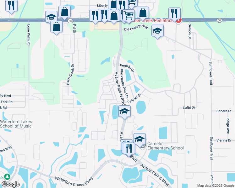 map of restaurants, bars, coffee shops, grocery stores, and more near 12126 Magazine Street in Orlando
