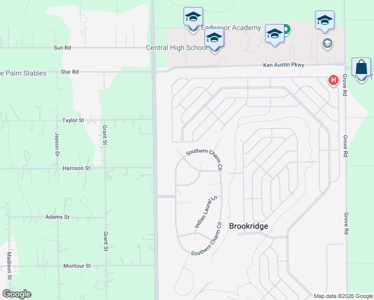 map of restaurants, bars, coffee shops, grocery stores, and more near 8657 Southern Charm Circle in Brooksville
