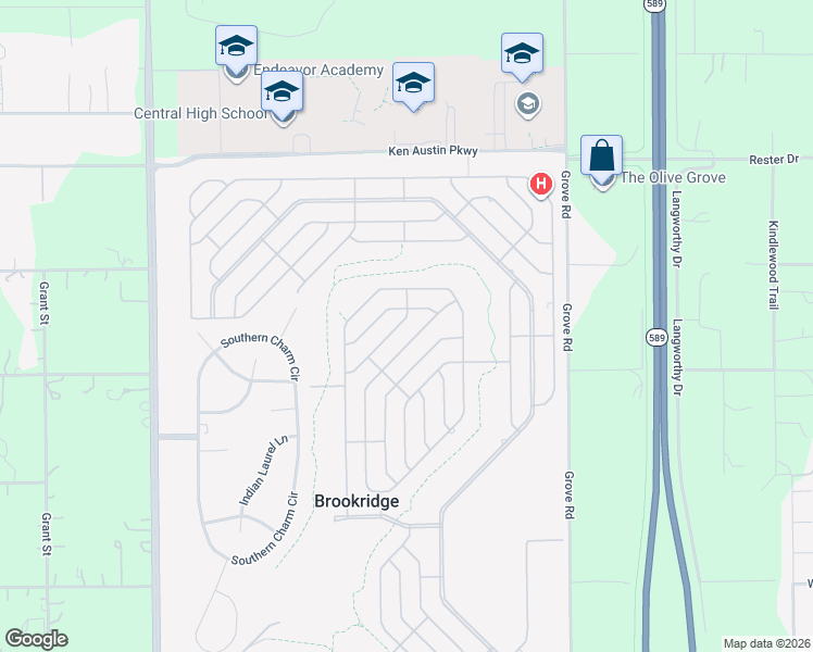 map of restaurants, bars, coffee shops, grocery stores, and more near 15091 Rialto Avenue in Brooksville